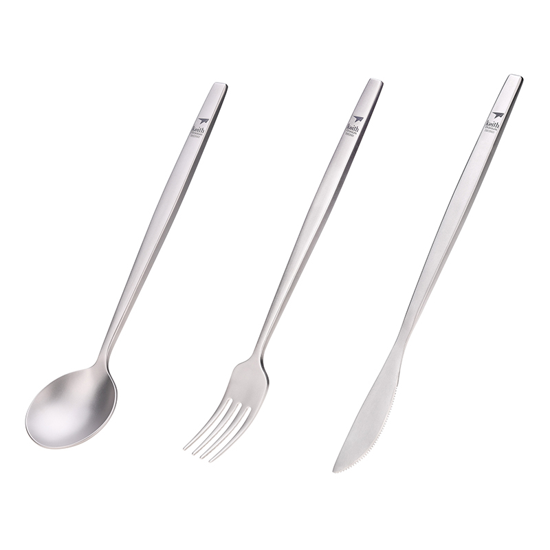 Commercial Kitchen Knife Set - Keith titânio portátil colher garfo faca