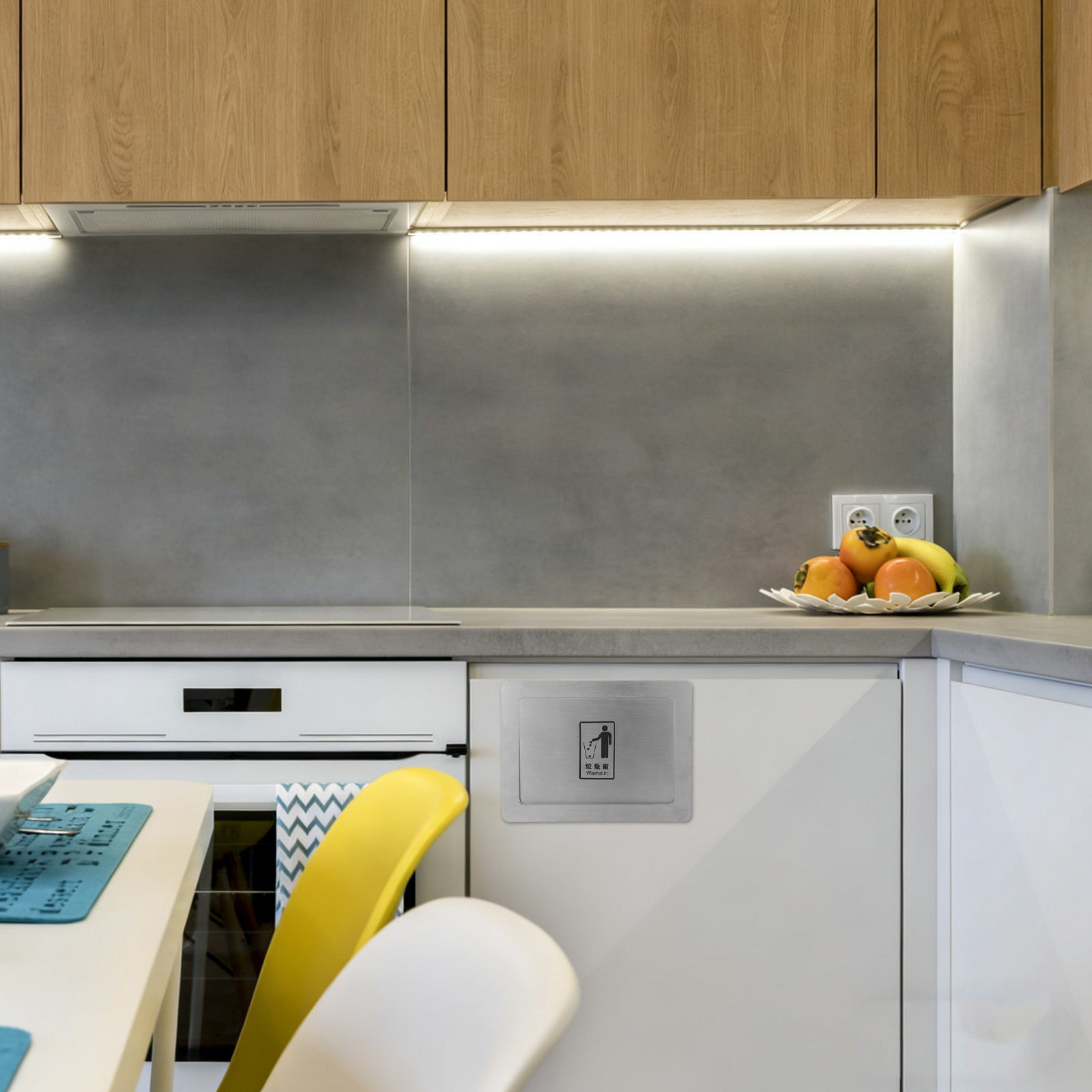 Tampa de lixeira embutida em a - Commercial Kitchen Wall Covering avaliação e preço