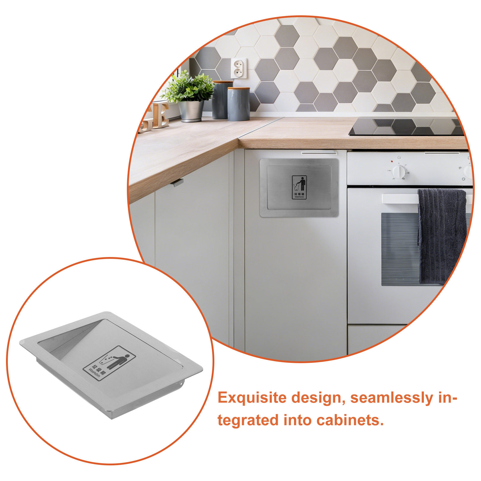Tampa de lixeira embutida em a - Commercial Kitchen Wall Covering avaliação e preço