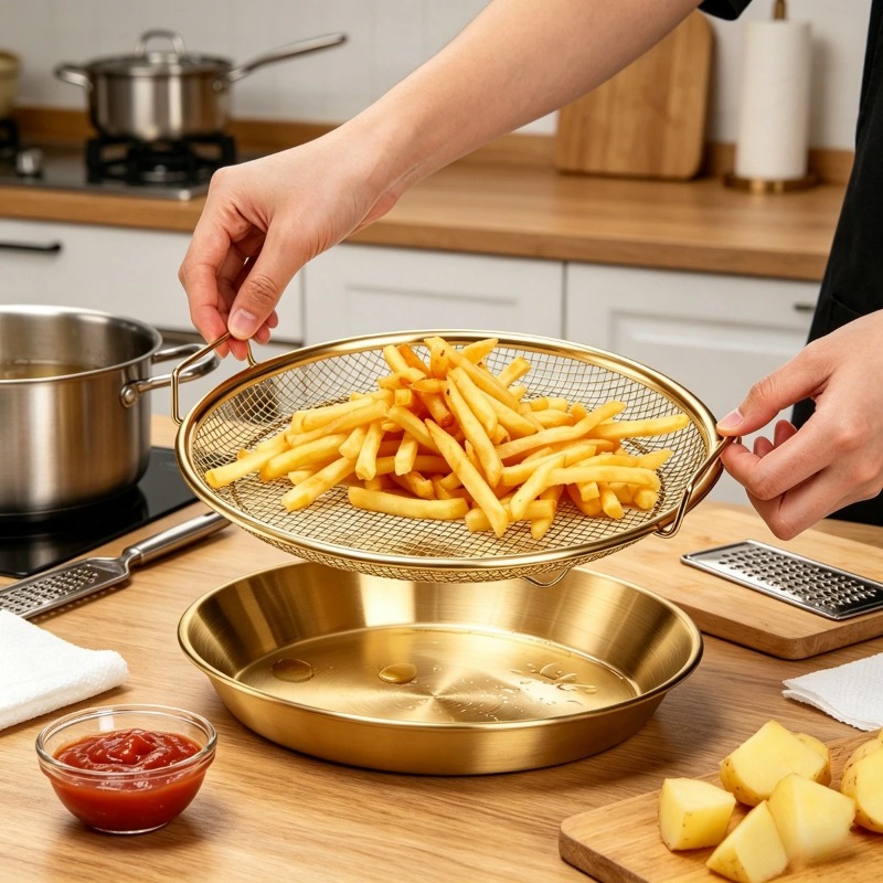 Cesto de Malha Dourado Reforça - Commercial Kitchen Appliances avaliação e preço