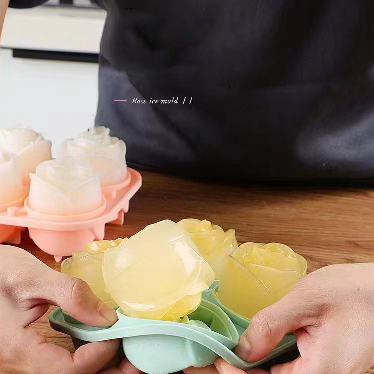 Moldes de gelo rosa 3d, 4 bura - Commercial Kitchen Utensil Holder avaliação e preço