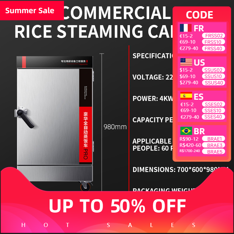 Armário de arroz a vapor comer - Commercial Rice Cooker avaliação e preço