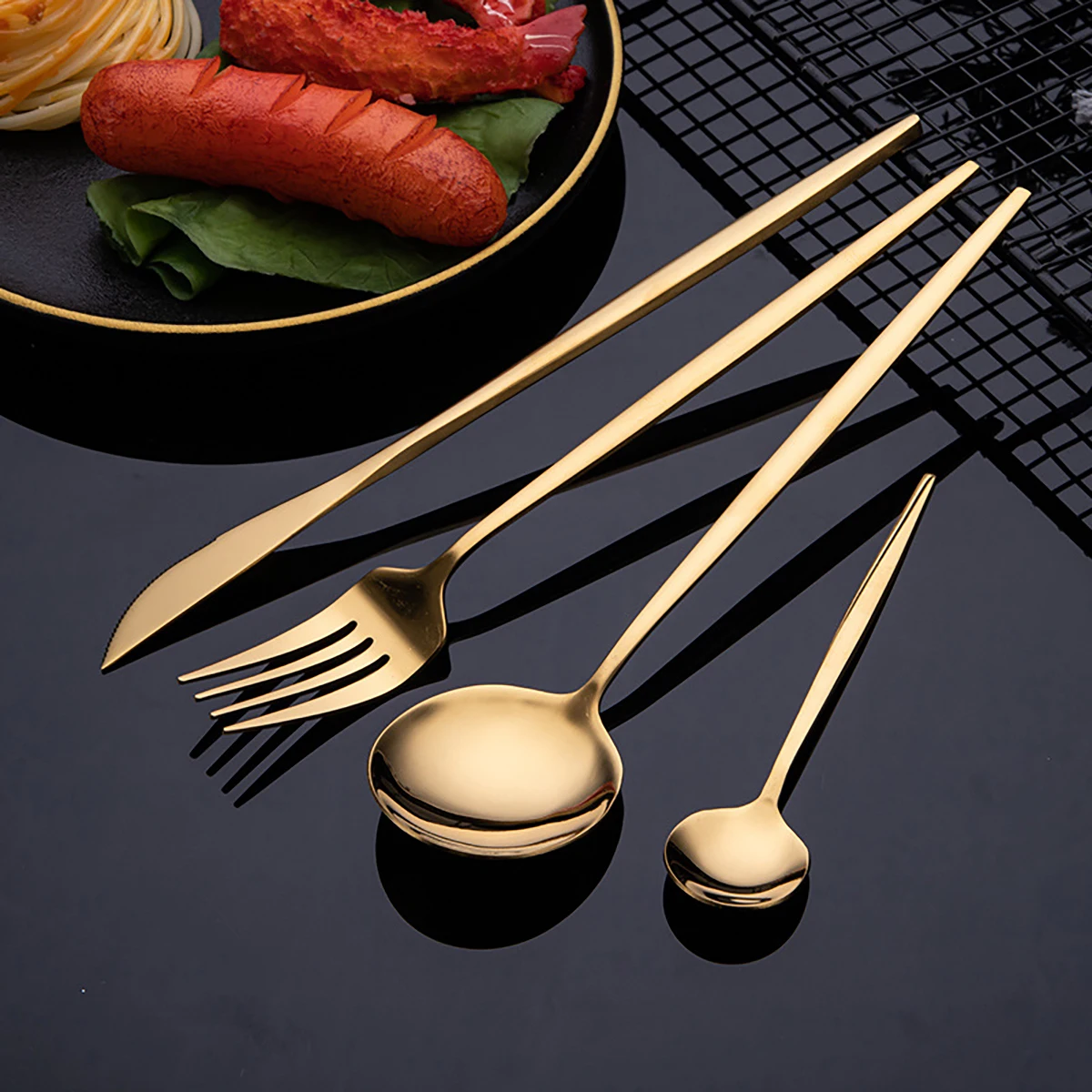 16 pçs ouro louça conjunto de  - Commercial Kitchen Knife Set avaliação e preço